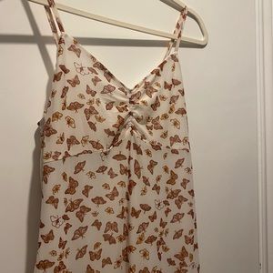 Ultra Flirt long white butterfly dress